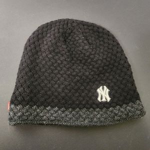 NY Yankees MLB Black and Grey Beanie...One Size Fits All
